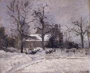 Camille Pissarro Piette-s house,Montfoucault in the snwo oil painting on canvas